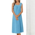 thumbnail image 2 of FAHXNVB Womens Nightgowns Square Neck Ruffle Hem Sleeveless Victorian Sleep Dress Ladies Flowy Long Sleepwear Night Dress, 2 of 7