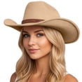 thumbnail image 1 of Chapeau de Cowboy Western Classique pour Usage Quotidien et Style à la Mode avec Design à Bord Unique, 1 of 5