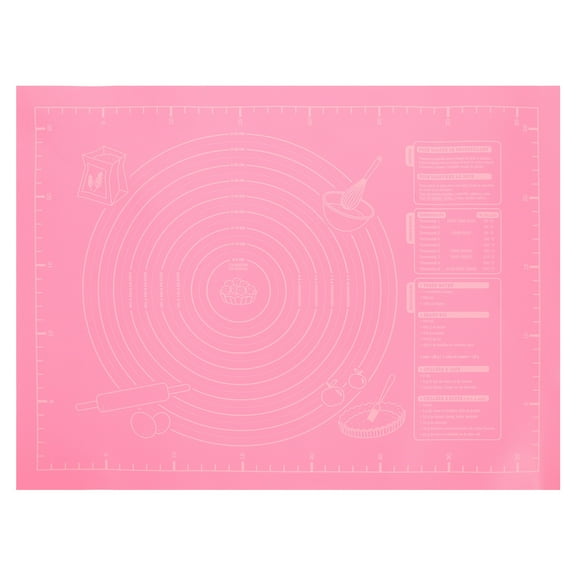 HONMEET 1Pcs Nonstick Silicone Baking Mat Pink Rectangle for Baking and Cooking Tools