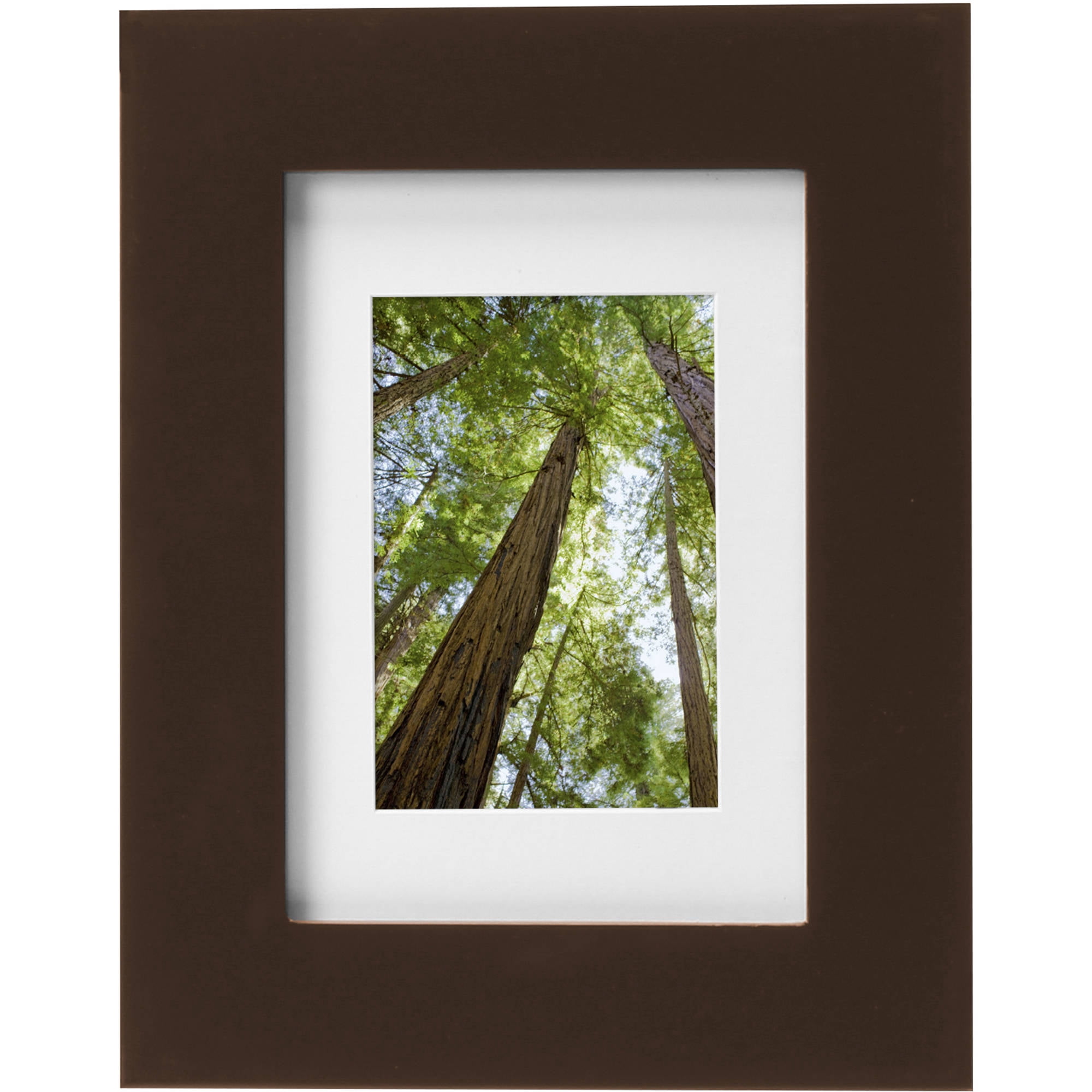 Mainstays Museum 5x7 Matted to 3.5x5 Flat Wide Gallery Tabletop Picture Frame, Mahogany, Set of 4