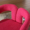 thumbnail image 6 of 360 Degree Swivel Cuddle Barrel Accent Sofa Chairs, Modern Round Armchairs with Hollow Backrest, Boucle Accent Chair for Living Room, Bedroom, Office, Small Spaces, Rose Red, 6 of 9