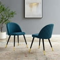 thumbnail image 2 of Side Dining Chair, Set of 2, Fabric, Navy Blue, Modern Contemporary Urban Design, Kitchen Room Cafe Bistro Restaurant Hospitality, 2 of 9