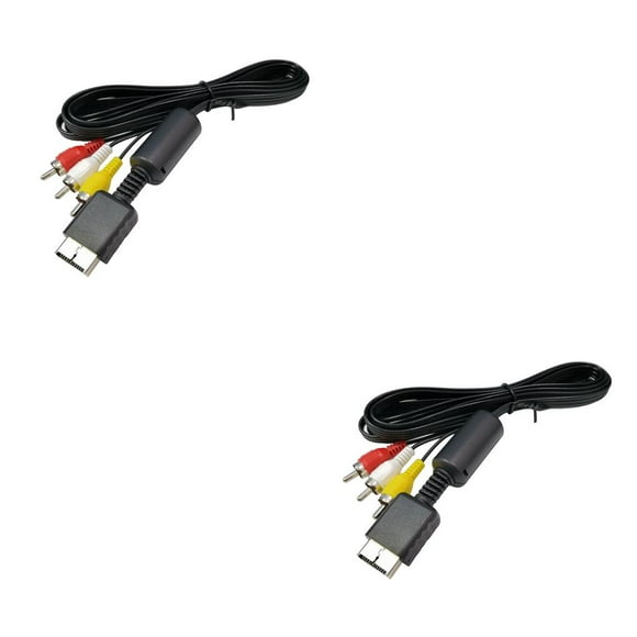 ZLight Audio Video AV Cable Cord Wire to 3 RGB TV Lead for PS2 for PS3 1.8m Console Cable 1.8m 2Set