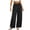 AV22_Black, variant on VV AVEORS Women Casual Corduroy Pants Wide Leg Long Palazzo Pants Elastic High Waist Loose Straight Trousers Army Green M
