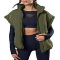 thumbnail image 3 of Women Puffy Vest Solid Color down Jacket Zipper Sleeveless Cardigan, 3 of 4