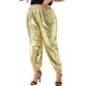 thumbnail image 4 of Pantalones jogger de mujer plus size Agnes Orinda, metálicos, brillantes, de cintura alta, elásticos, pantalones holográficos, sudadera 4X dorado, 4 of 6