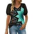 thumbnail image 2 of Giftesty Womens Summer Tops V Neck T Shirts Dot Puff Sleeve Tops, 2 of 8