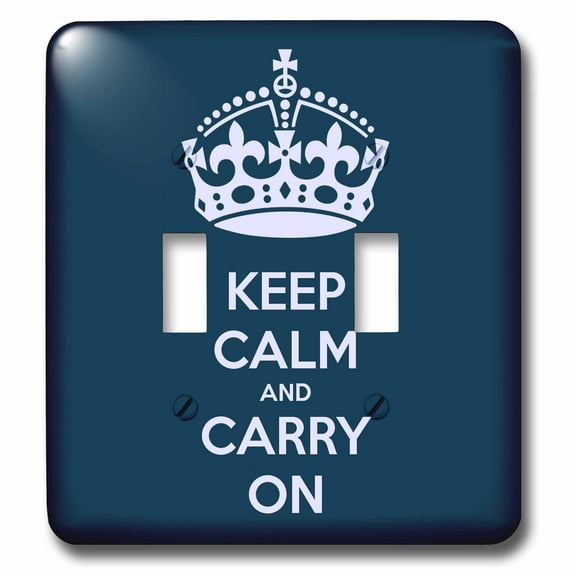 3dRose, Keep calm and carry on. Navy., double toggle switch