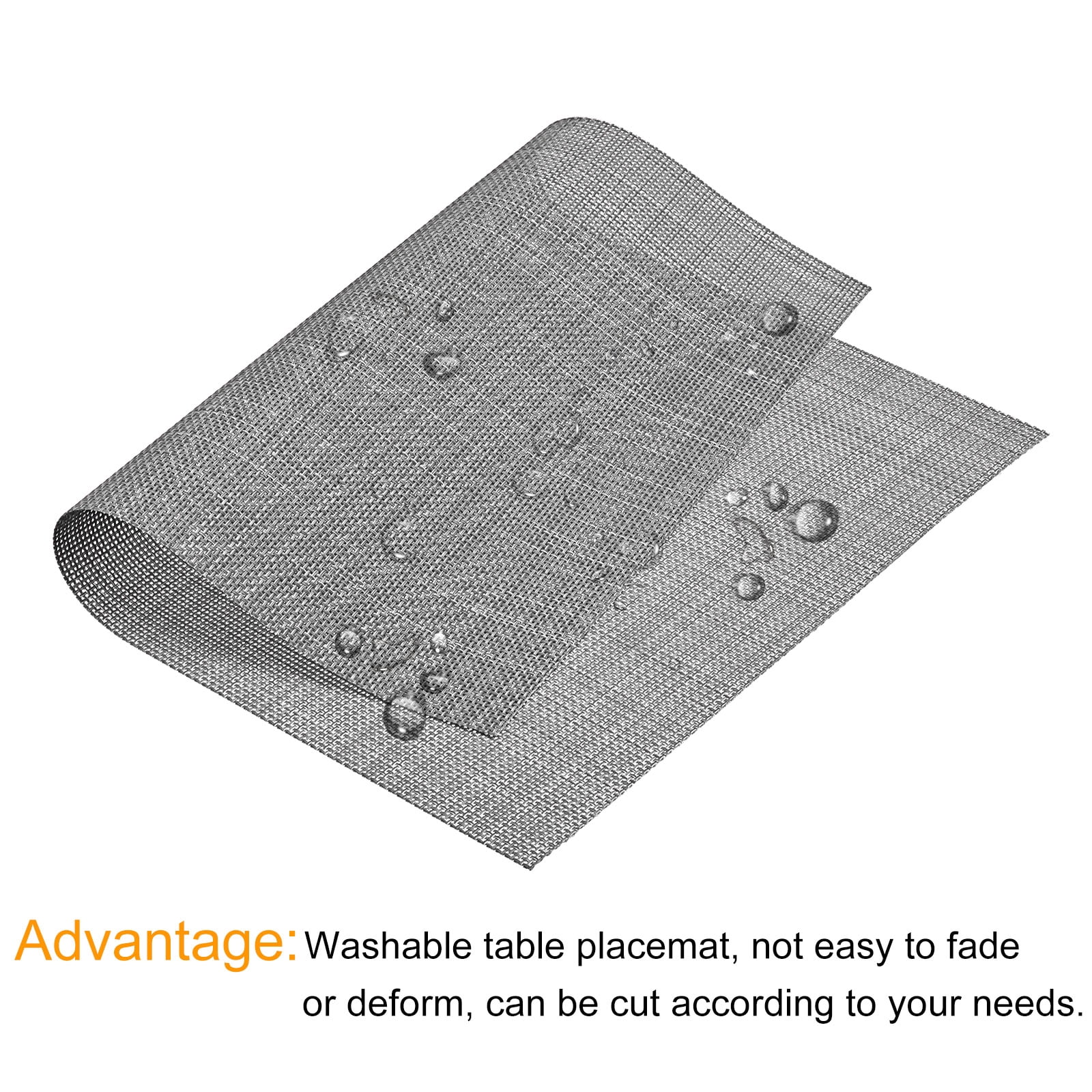 Unique Bargains Durable PVC Washable Woven Place Mat for Dining Tables and Home Use Beige