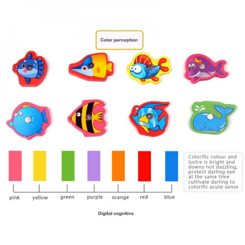 SALES!!Kids Wooden Magnetic Fishing Game Educational Toys For Children Toy Magnet Fish Games