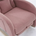 thumbnail image 6 of Rocking Chair Nursery - Modern Teddy Gliding Rocker Chair Lounge Chair with Adjustable Footrest, High Back Upholstered Wingback Armchair Comfy Single Sofa Chair for Living Room, Pink, 6 of 7