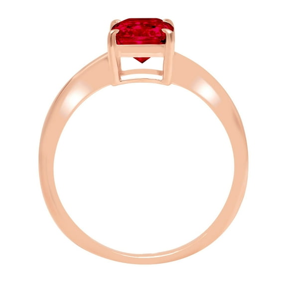 1 ct Radiant Cut Natural Garnet Solitaire Engagement Ring for Women in 18K Rose Gold