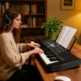 thumbnail image 2 of Costway 61 Keys Portable Keyboard with 200 Rhythms 200 Tones 70 Demos Note Sticker, Black, 2 of 10