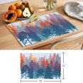 thumbnail image 6 of Boho Forest Silhouette Placemats Set of 8 Retro Abstract Forest Trees Blue Place Mats Indoor Wipeable Table Mats Washable Cloth Dining Table Placemats for Kitchen Holiday Party Home Decor 13x19 Inch, 6 of 9