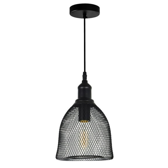CWI Lighting Drea 1 Light Down Farmhouse Metal Mini Pendant in Black