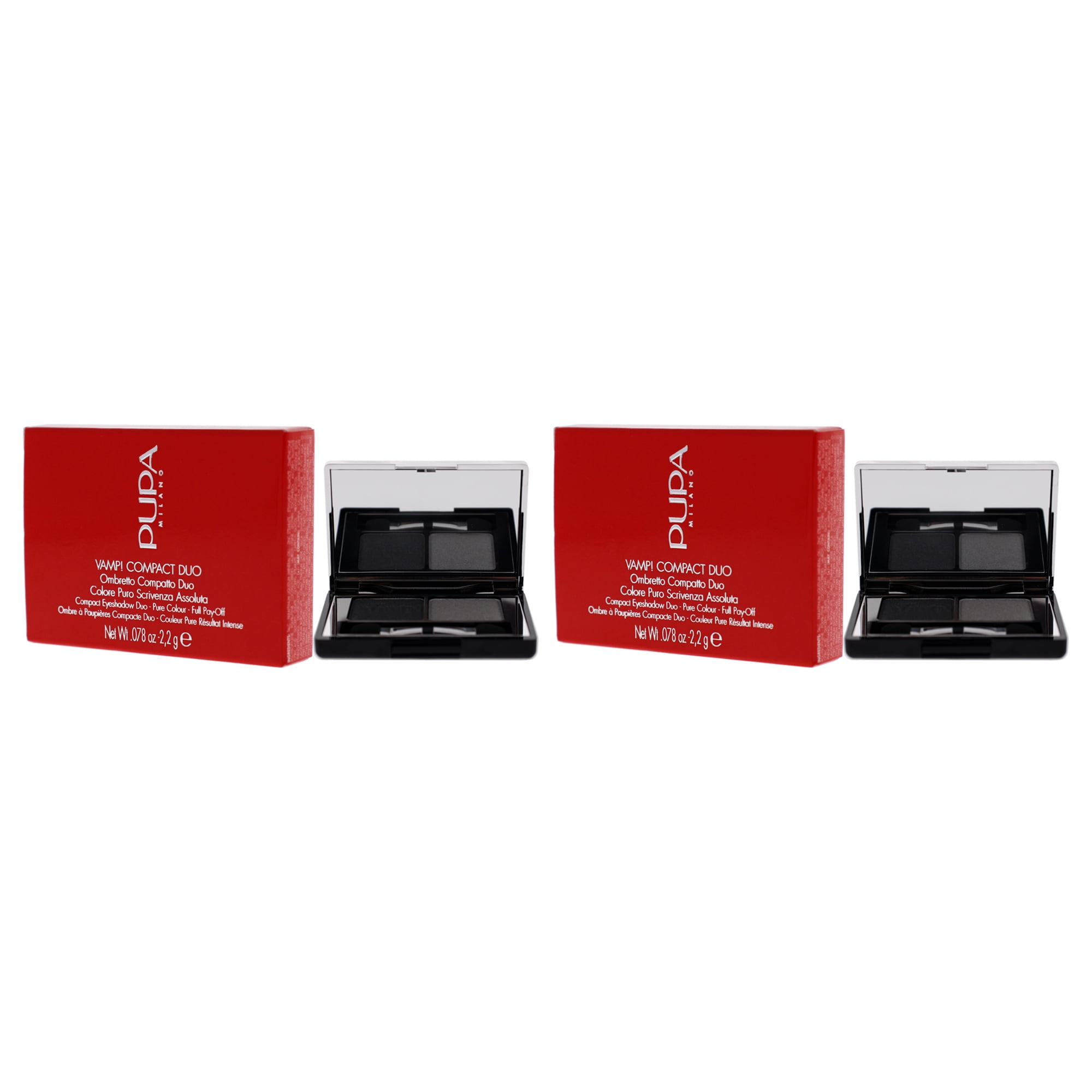 Pupa Milano Vamp! Compact Duo Eyeshadow - 009 Silver Stone - Pack of 2 - 0.078 oz Eye Shadow