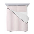 thumbnail image 7 of Quilts Twin Size Bedding Set, Pink Vertical Striped Lightweight Quilted Comforter, Farmhouse Thin Line Stripes Soft Reversible Bedspread Coverlet with Pillow Covers for All Season, 68" x 86", 7 of 7