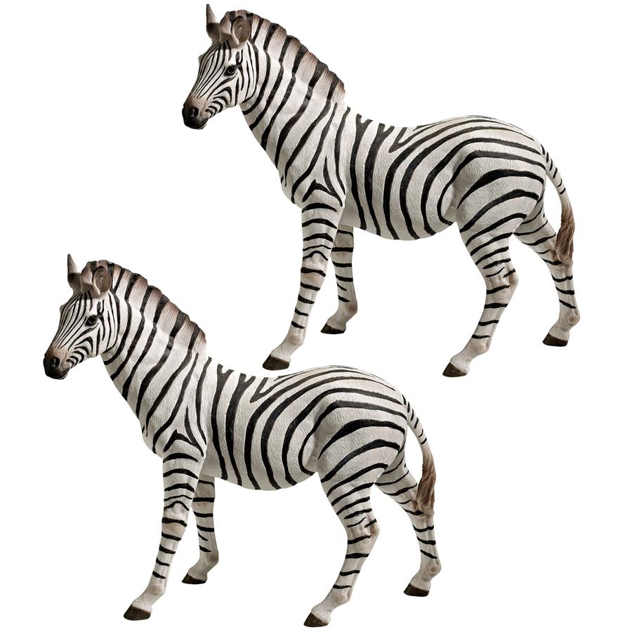 Design Toscano Zora, the Zebra Statues Set of Two