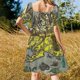 thumbnail image 4 of Vestido de manga corta con mapa vikingo antiguo de la Icélanda ropa de mujer ropa de fiesta vestido de manga larga vestidos cortos s auditivos, 4 of 7