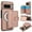 Rosegold, variant on Decase for Google Pixel 8 Pro Flip PU Leather Back Cover with 2-in-1 Detachable Magnetic Wallet with 5 Card Slots Compatible Mag-Safe and RFlD Blocking Kickstand and Wireless Charging,Black
