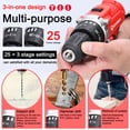 thumbnail image 3 of Outil de Perçage, 21v Perceuse 3 2 Vitesses 25 Couples Perceuse 3 Modes 3 Modes 2 Réglages 25 Vitesses Ajustement Rotation Couples Réglage Lithium Vitesse Vitesse Rotation Modes 2 Vitesses Outil, 3 of 5