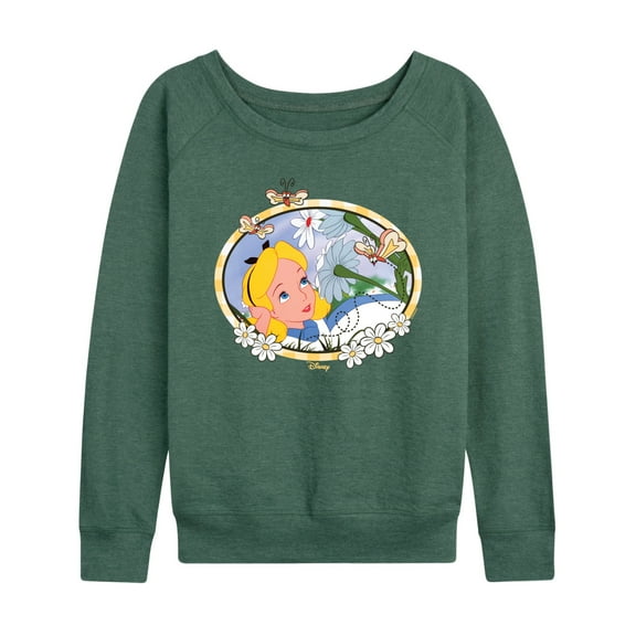 Disney - Alice in Wonderland - Alice Daisies - Women's Lightweight French Terry Long Sleeve Shirt