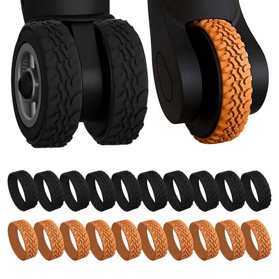 20 Pack Luggage Wheel Covers, Adhesive Silicone Suitcase Anti Fall- Protector for Single