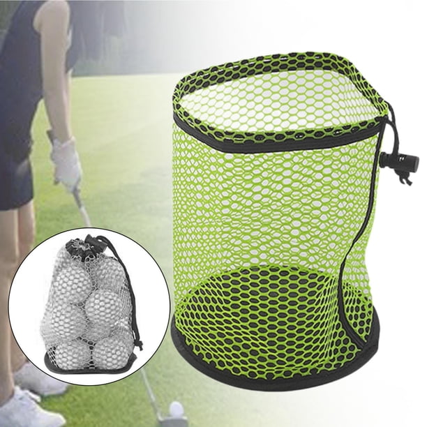 Bolsa para pelota de golf, bolsa de malla pequeña portátil para golf, bolsa de golf para juguetes deportivos, tenis Verde
