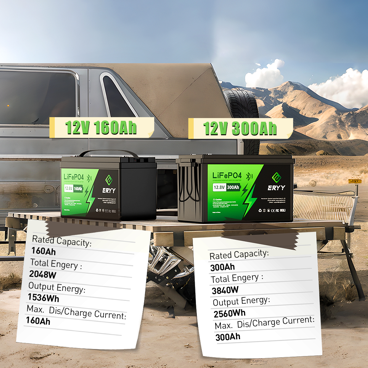 ERYY Deep Cycles Rechargeable 12V Automotive Batteries Group Size 35, Top Post for RV