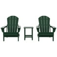 thumbnail image 3 of Polytrends  Laguna Hdpe All Weather Outdoor Patio Foldable Adirondack Chairs With Side Table (3-Piece Set) Dark Green, 3 of 4