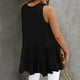 thumbnail image 2 of Camisas sin mangas casuales camiseta sin mangas con estilo para mujer dobladillo con volante transpirable tipo suelto simple para la escuela ANGGREK Otros, 2 of 6