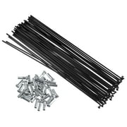Unique Bargains 36 Pcs Bicycle Steel Spokes 14G Bike Spoke 185mm Length with Nipples for Most Bicycle