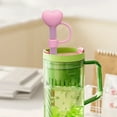 Hzsb Love Heart Straw Cover Food Grade Silicone Reusable Dustproof