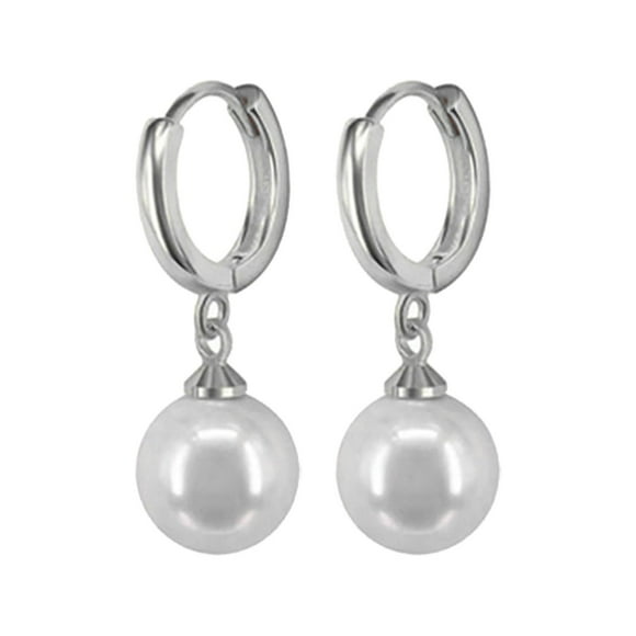 Simulation Pearl Hoop Earrings Cubic Zirconia Pendant Earrings Women's Girls Jewelry All Pearl Pearl Pearl High Bright Earrings Buckle Earrings Drop Earrings