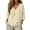 Beige, variant on Women's 3/4 Sleeve Blouse V Neck Solid Color Cotton and Linen/Wash Water Soft Basic Tees Work Blouses Summer Casual Loose Tops Brown 5Xl