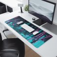 thumbnail image 5 of Bamboo Mouse Mat, Rectangle Large Non-Slip Rubber Gaming Mouse Pad with Stitched Edges, Office Mouse Pad for Women Men Kids, 31.5x11.8in Black and Purple, 5 of 7