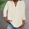 thumbnail image 3 of Elegant Stand Collar Blouse for Women Lightweight Breezy Day to Night Beige L, 3 of 8