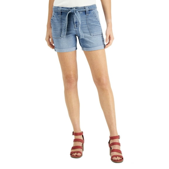 Style & Co Women's Petite Belted Utility Shorts Mid Rise Lourdes Size 6P