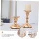 thumbnail image 5 of unbranded Portavelas Retro De Metal Dorado Para Velas De Té Con Base Estable Y, 5 of 8