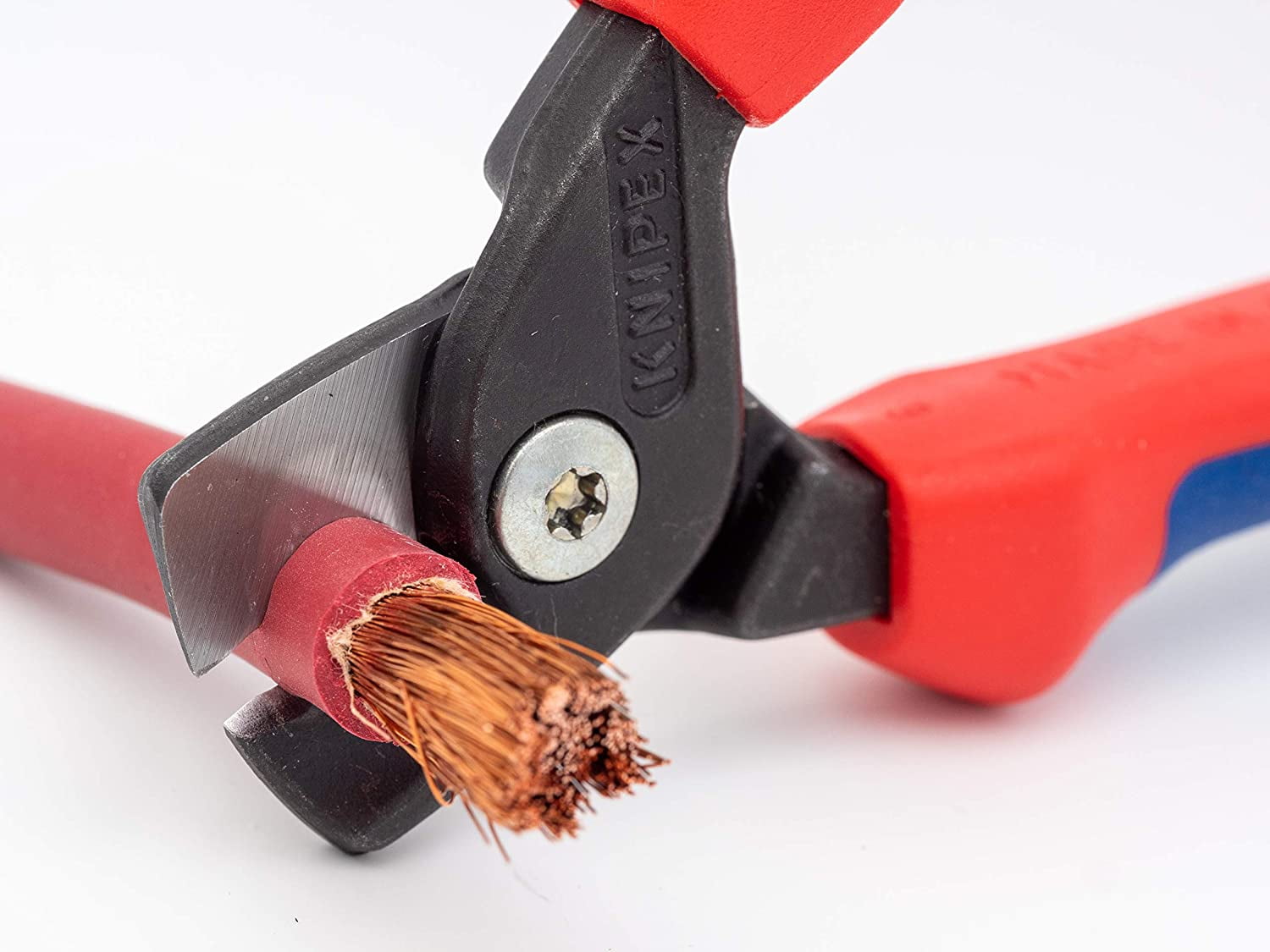 KNIPEX Cable Shears with StepCut Cutting Edges - 1000 V Insulated, packaged in clam shell