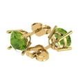 thumbnail image 2 of 3 ct Push-Back Stud Earrings for Women | 7.5mm Round Cut Natural Peridot | 18K Yellow Gold, 2 of 5