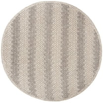 SAFAVIEH Trace Hermite Geometric Chevron Wool Area Rug, Blue/Black, 6' x 6' Round