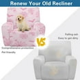 thumbnail image 3 of SCRAWLGOD Halloween Bat Spider Print Pink Recliner Slipcover Stretch Reclining Chair Covers Recliner Chair Covers with Storage Pocket Furniture Protector 4 Pieces Sofa Cover Prevent Stain, 3 of 7