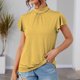 thumbnail image 1 of Fiudx Camisas de Mujer Blusa de Manga Corta con Volantes Sólidos, Informal, Cómoda Ya La Moda para Mujer, 1 of 4