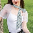 thumbnail image 4 of Gaeub Algae Corals and Seashells Printed Silk Feeling Scarf ， Satin Head Scarf for Women,Silk Neck Scarf,Scarves,ashion Silky Satin Headscarf Wrap, Neck Scarves For Handbag Accessories, 4 of 6