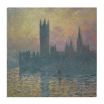 Stupell Industries Classical Monet London View Scenic & Cityscapes Painting Wrapped Canvas Art Print Wall Art, 30 x 30