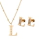 thumbnail image 1 of Juego Joyería Mujer, Collar Aretes Inicial Letras LuckyLy, Acero Inoxidable Baño de Oro 18k dorado UNITALLA, 1 of 6