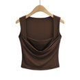 thumbnail image 4 of DuoJiaJ Women's Casual U Neck Butterfly Graphic Vest Rib Knit Tank Crop Top Women’s Lace Trim Tank Tops, 4 of 4