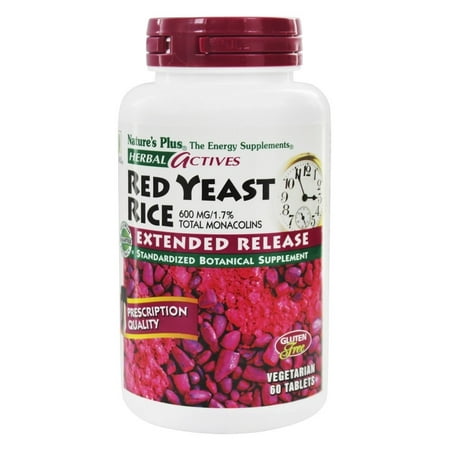 Nature's Plus - Herbal Actives Red Yeast Rice Extended Release 600 mg. - 60 Vegetarian (Best Red Yeast Rice For Cholesterol)
