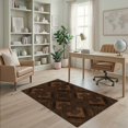 thumbnail image 2 of ODIKA 4'x6' Washable Area Rug Throw Decorative Tan Repeating Grey Beige Bathroom Foyer European for Home Office, Under Desk, Non-Slip Chair-Friendly, Flatwoven, 2 of 7